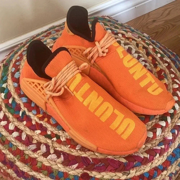Adidas Pharrell Ubuntu NMD Hu  Bright Orange Sneakers - Picture 2 of 7
